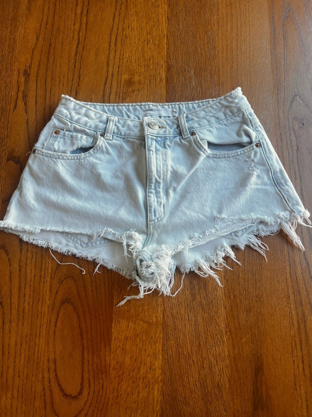 Garage Light Wash Distressed Denim Jean Shorts